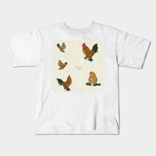 Belgian D'Uccle Pattern Cream Kids T-Shirt